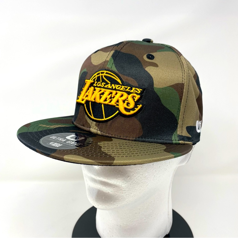 Ultra Game Camouflage NBA Los Angeles‎ Lakers SnapBack Hat Cap NEW